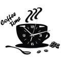 Coffee Cup Wall Clock – Modern Coffee Time Kitchen Wall Decor