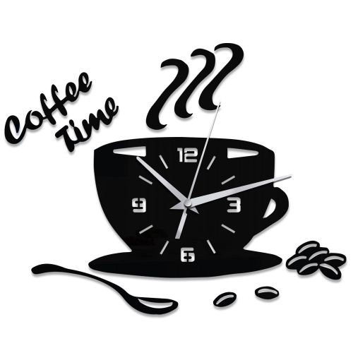 Coffee Cup Wall Clock – Modern Coffee Time Kitchen Wall Decor