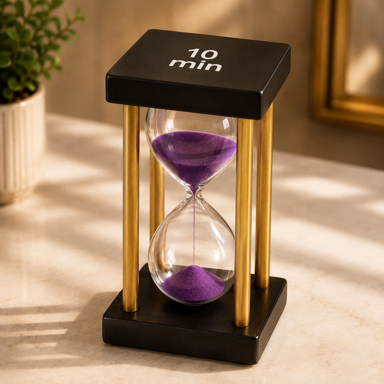 10 Minute Sand Timer Hourglass – Modern Decorative Sand Clock for Home, Office & Study