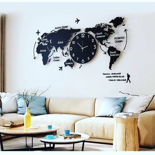 World Map Wall Clock