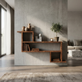 Modern Wooden Floating Wall Shelf – Geometric Rustic Display Shelf for Living Room, Bedroom & Office WS 0102