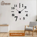 Large 3D DIY Wooden Wall Clock – Modern Frameless Home Decor Clock