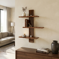 3-Tier Wooden Floating Wall Shelf – Rustic Wall Mounted Display Shelf for Living Room, Bedroom & Office WS 0101