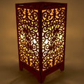Baroque Wooden Table Lamp – Decorative Laser Cut Lantern for Home Decor