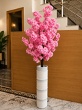 Artificial Pink Cherry Blossom Tree with Decorative Vase | Faux Flower Floor Plant for Home & Office Décor CH 0103