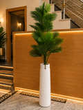 Artificial Areca Palm Plant with Tall White Decorative Vase | Faux Palm Plant for Home & Office Décor CH 0100