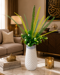 Elegant Artificial Green Plant Arrangement with White Decorative Vase CH00107