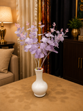 Lavender Artificial Eucalyptus Plant with White Decorative Vase CH00118