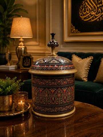 Luxury Decorative Storage Jar with Lid | Traditional Handcrafted Home Decor Pot