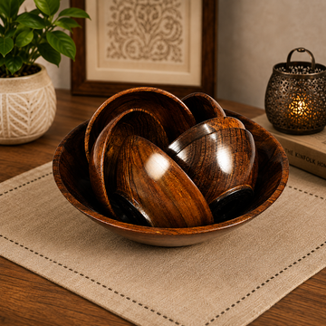Luxury Metal Decorative Bowl Set | Copper Finish Fruit Bowl & Table Centerpiece for Home Decor