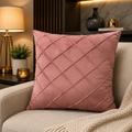 Blush Pink Diamond Pattern Premium Velvet Cushion – (CB 08)