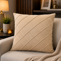 Beige Diamond Pattern Premium Velvet Cushion – (CB 10)