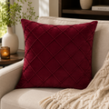Burgundy Diamond Pattern Premium Velvet Cushion – (CB 11)