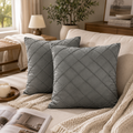Grey Diamond Pattern Premium Velvet Cushion – (CB 14)