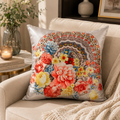 Floral Mandala Digital Printed Silk Sateen Cushion – (PC 04)