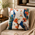 Peacock Blossom Digital Printed Silk Sateen Cushion – (PC 05)