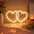Double Heart LED Neon Sign Wall Hanging