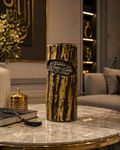 Decorative Wooden Log Vase with Ayat ul Kursi Calligraphy