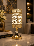 Luxury Gold Floral Table Lamp | Decorative LED Bedside Lamp