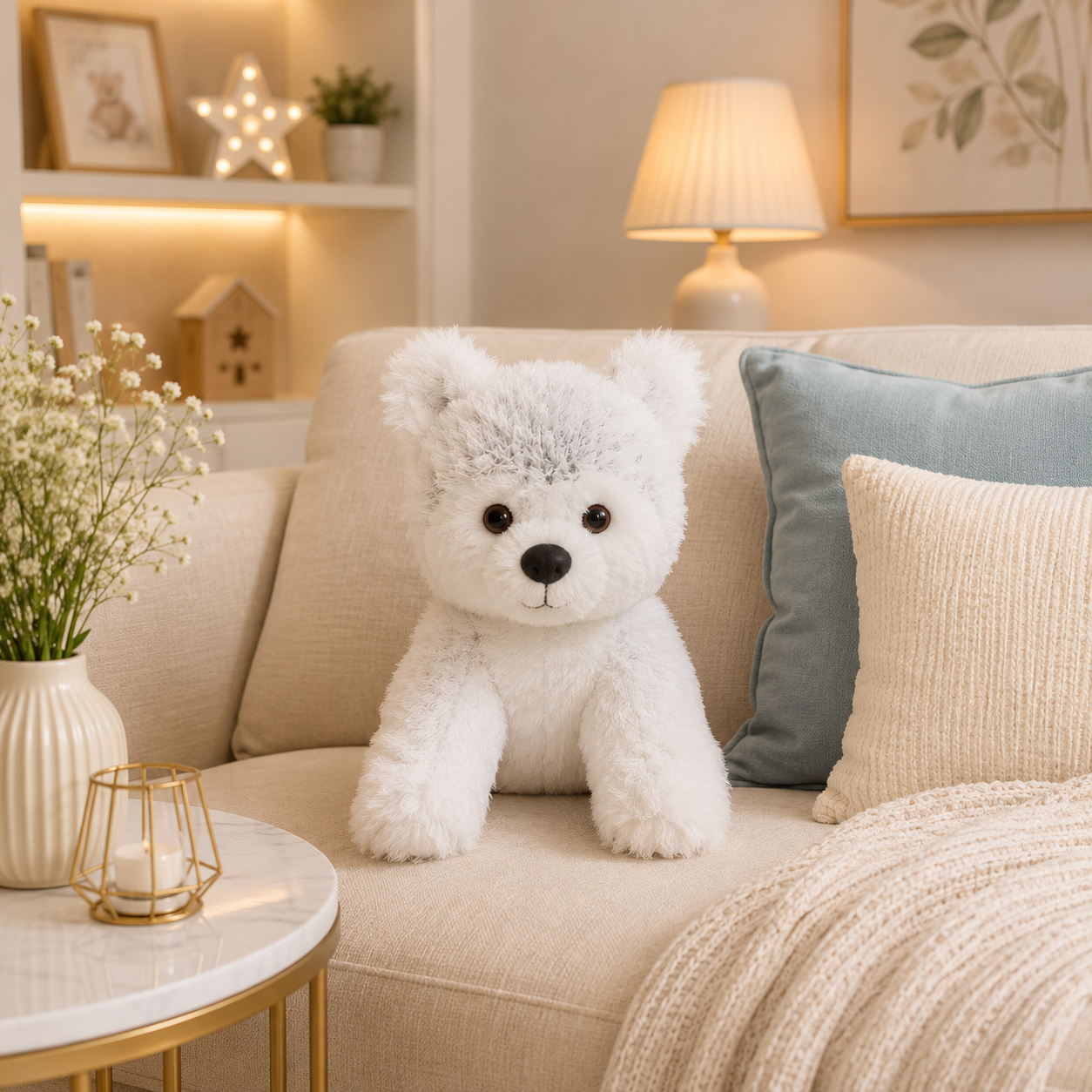 White Puppy Plush Toy – Premium Soft Stuffed Dog Teddy