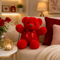 Red Teddy Bear Plush Toy – Premium Soft Stuffed Teddy Bear with Ribbon