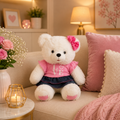 Cute White Teddy Bear for Girls – Soft Plush Teddy Bear with Pink Dress