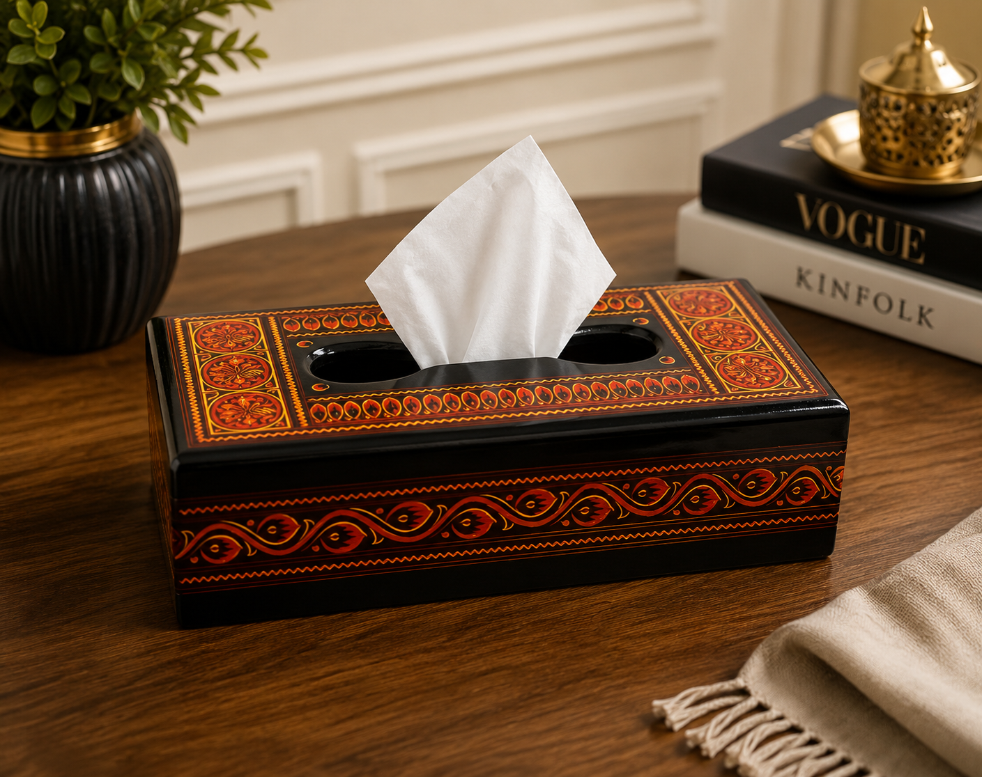 Luxury Wooden Tissue Box | Decorative Tissue Holder for Home, Office &amp; Dining Table