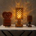 Crystal Heart Wooden Bedside Lamp with (2 Free Gift)