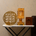 Moroccan Wooden LED Table Lamp with Crystal Hanging Decor with 2 Free Gifts