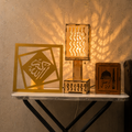 Geometric Crystal Wooden LED Table Lamp with 2 Free Gifts