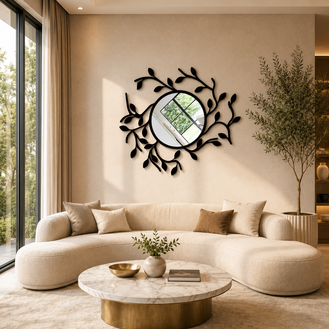 Floral Mirror Wall Art – Decorative Branch Mirror Wall Decor