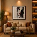 Abstract Woman Face Wall Art Frame – Modern Black & White Portrait Canvas Digital Print