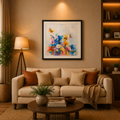 Abstract Floral Wall Art Frame – Modern Watercolor Flower Canvas Painting