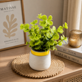 Artificial Eucalyptus Plant in White Pot | Decorative Faux Greenery for Home Decor