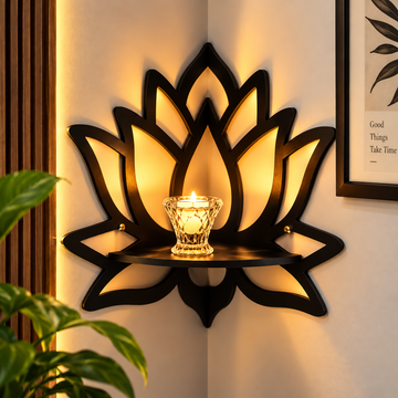 Lotus Shape Wall Shelf with LED Light