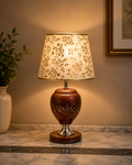 Handcrafted Wooden Table Lamp | Premium Decorative Bedside & Living Room Lamp