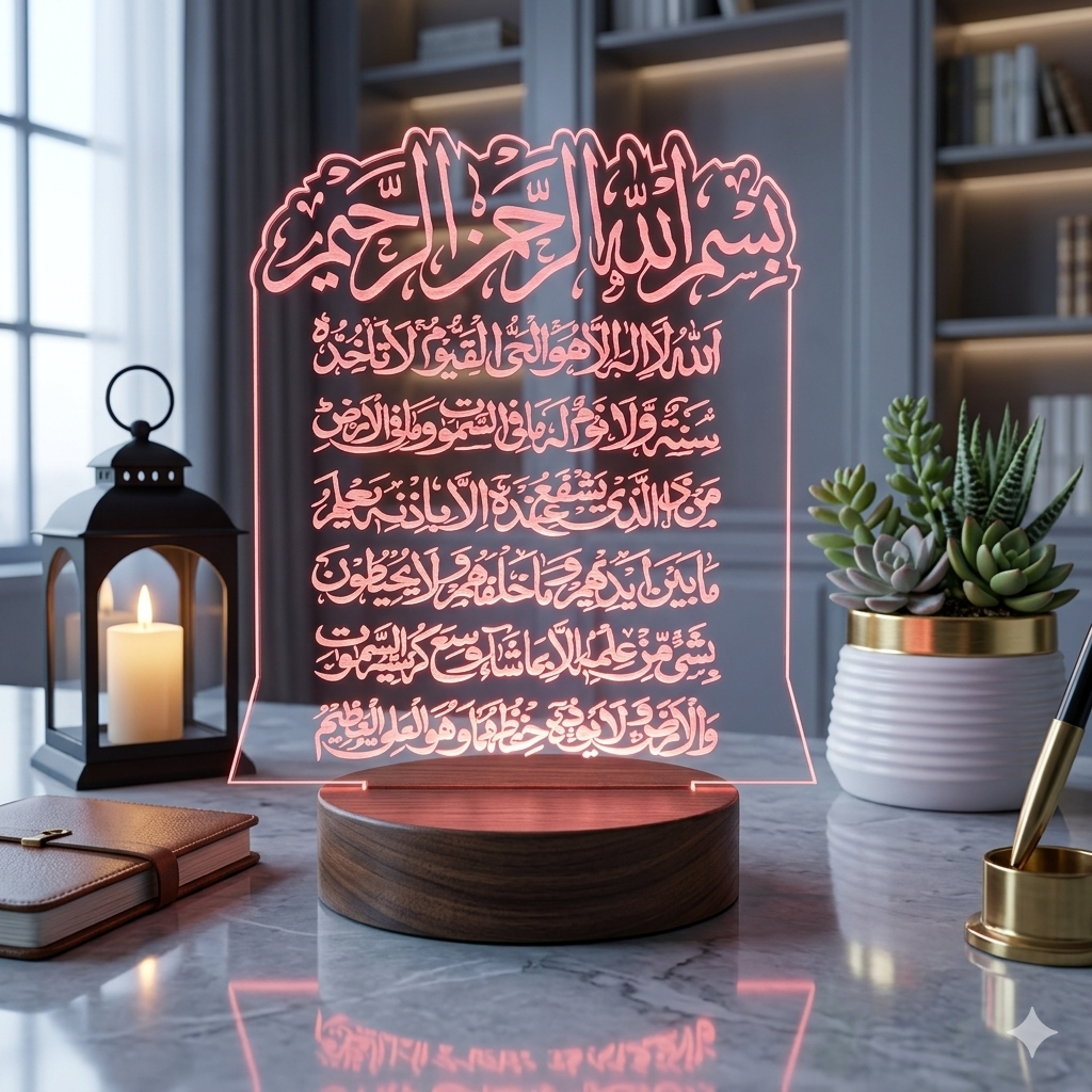Ayatul Kursi 3D Islamic Illusion Lamp