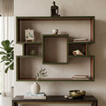 Modern Wooden Wall Shelf | Geometric Floating Display Shelf for Living Room, Bedroom & Office Decor WS 0114