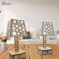Heart Pattern Wooden Table Lamp – Romantic Laser Cut Bedside Lamp