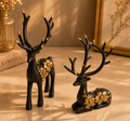Luxury Black & Gold Deer Statue Set – Modern Decorative Reindeer Figurines for Home & Office Decor