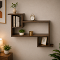 Modern Wooden Wall Shelf | Designer Floating Wall Shelf | Decorative Wall Mounted Display & Storage Rack for Living Room & Office WS 0117