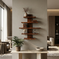 5-Tier Wooden Wall Mounted Shelf – Rustic Floating Display Shelf for Living Room, Bedroom & Home Décor WS 0104