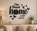 Our Sweet Home MDF Wall Clock with Birds & Butterflies – Modern 3D Wall Decor for Living Room