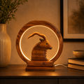 Handcrafted Sheesham Wood LED Lamp – Decorative Animal Night Light for Home & Office
