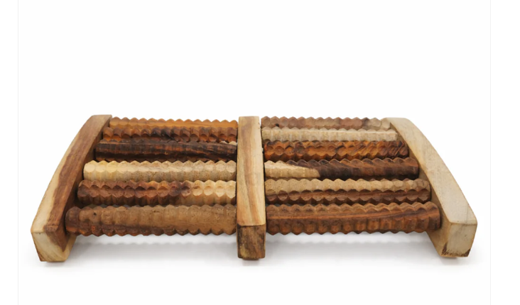 Handcrafted Wooden Foot Massager Roller – Reflexology Foot Massage Tool for Pain Relief & Relaxation