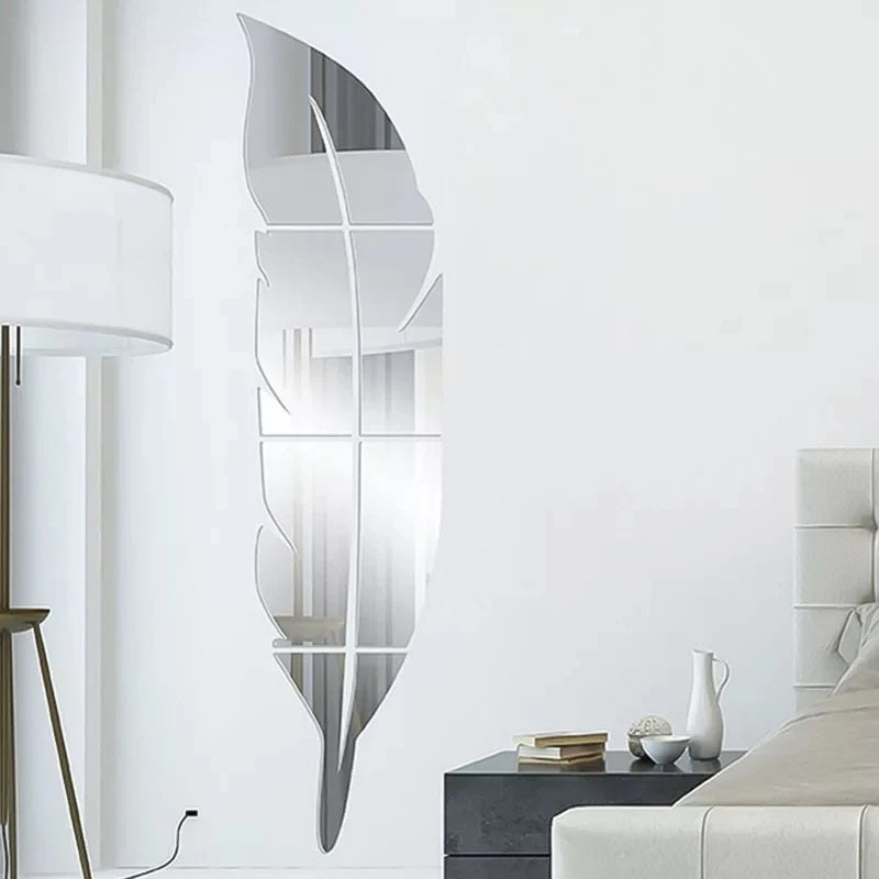 Premium Acrylic Leaf Mirror Wall Decor – Modern 3D Reflective Wall Art