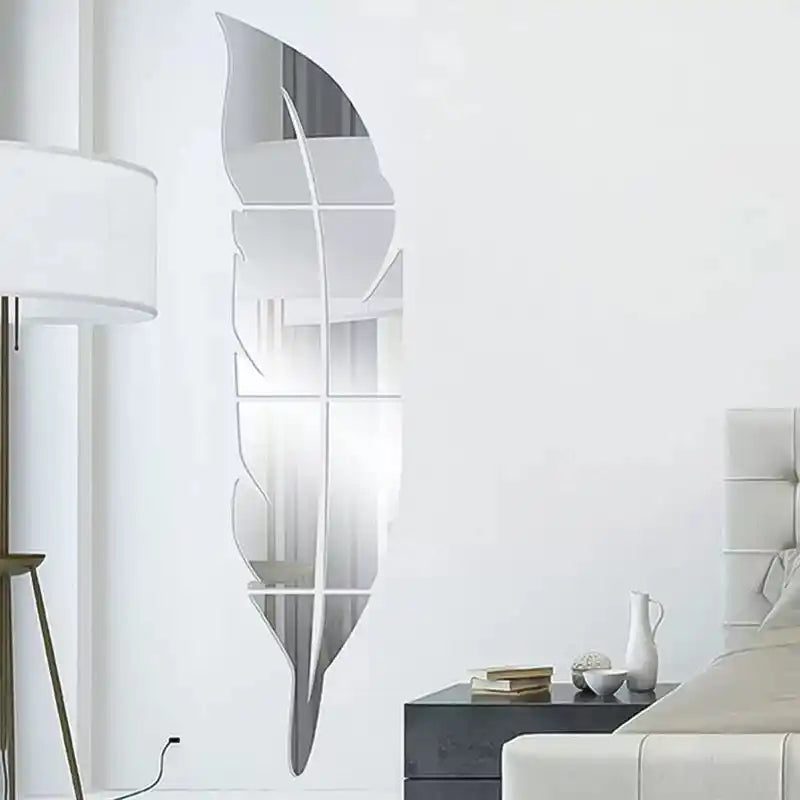 Premium Acrylic Leaf Mirror Wall Decor – Modern 3D Reflective Wall Art